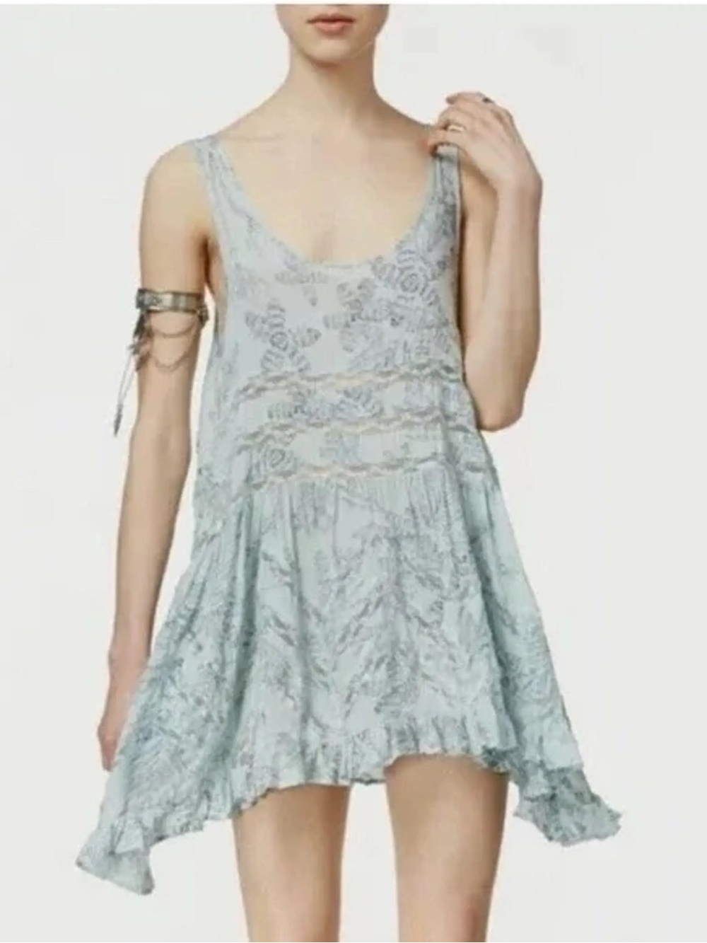 Free People Voile and Lace Trapeze Slip